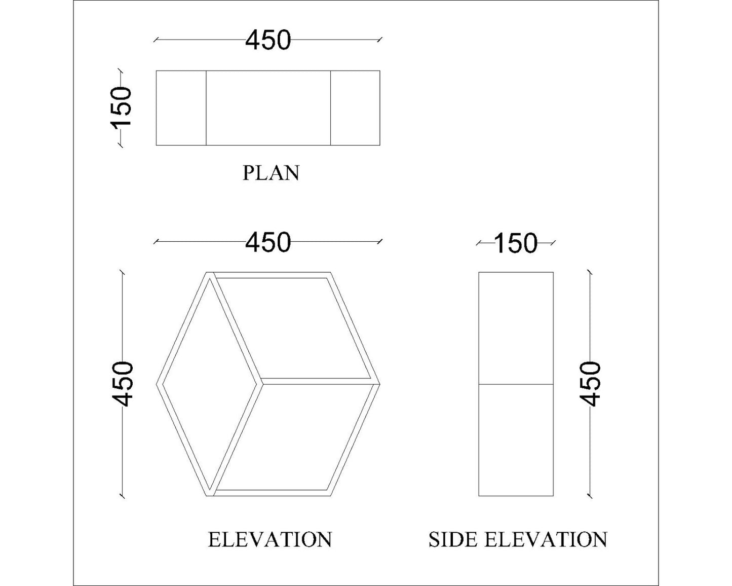 Wall unit  hanging shelf, open storage wall unit in solid finish, utility wall shelf for storage,Wall  mounted storage unit,Wall shelf unit-EL481