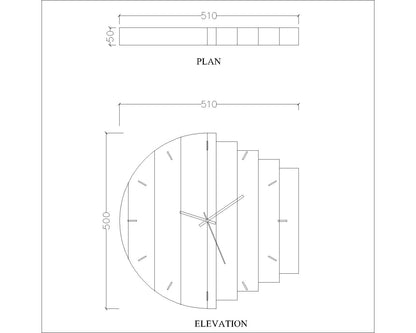 Clock in wood, clock for living/waiting/office  area , modern clock in  Yellow & Black ,Asymmetrical clock ,Clock - EL483