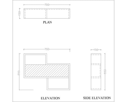 Wall  Shelf, Wall Shelf with Open Space,  Wall Shelf for Accessories Unit, Wall Shelf Wooden & White, Wall Shelf - EL-488