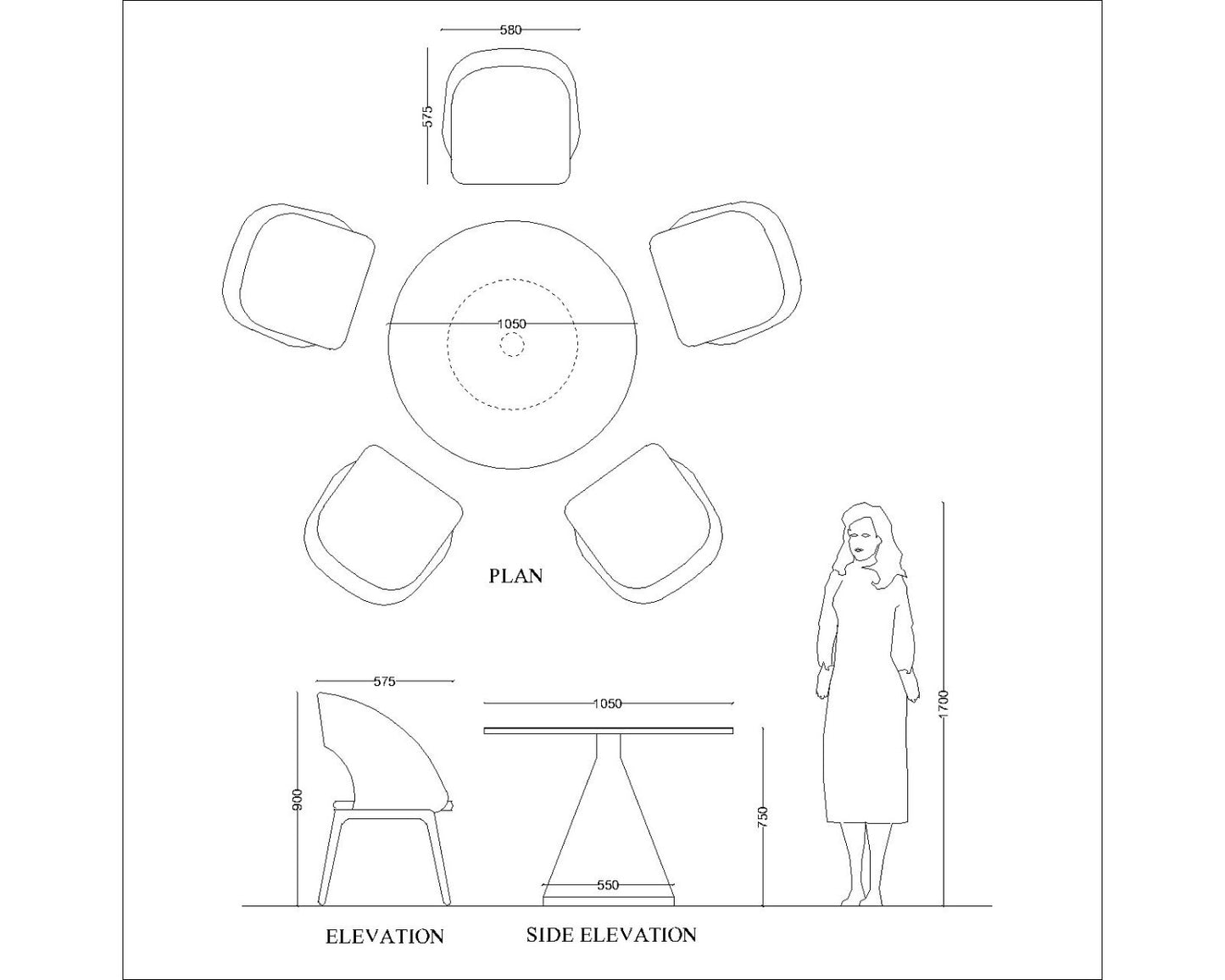 Buy Dining Set with 5 Chairs Featuring Round Veneer Dining Table and Off White Suede Chairs - EL692