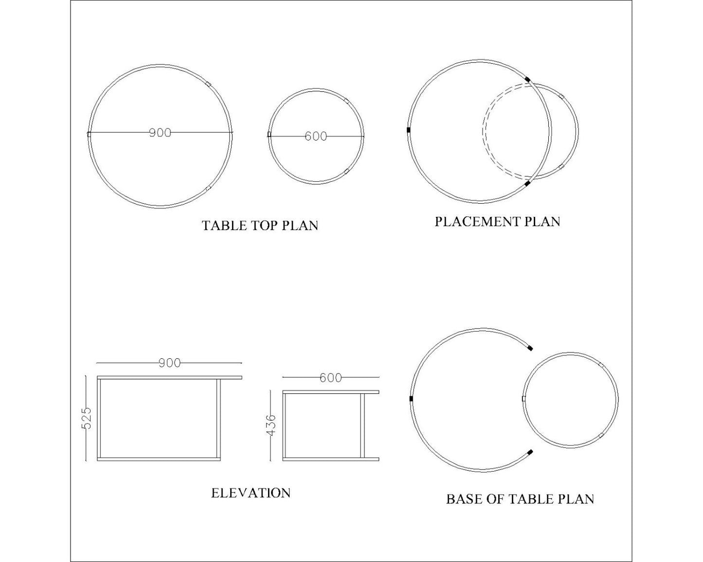 Round Nesting Table ,  2 Nesting table with brass legs , modern look stone top Nesting table in brass & white marble top,Floor standing Nesting Table - EL796