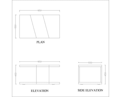 Rectangular Coffee Table ,coffee table for living/waiting area modern look coffee table in brown & white in prelaminate particle board,Coffee Table - EL797