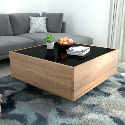 Square Coffee Table ,coffee table for living/waiting area modern look coffee table in brown & black in prelaminate particle board,Coffee Table - EL799