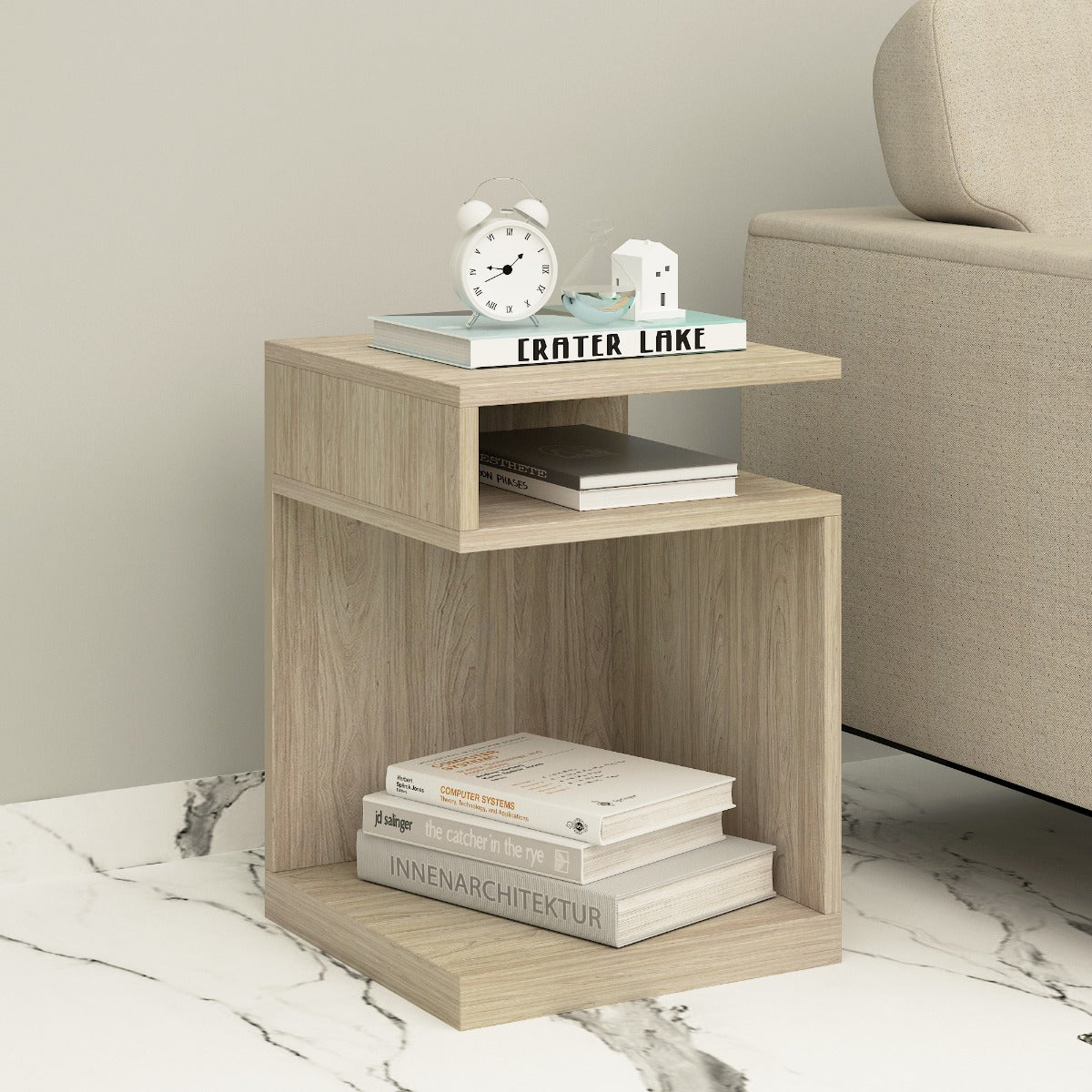 End Table, Wood End Table, End Table with open shelf,  End Table - IM- 12056