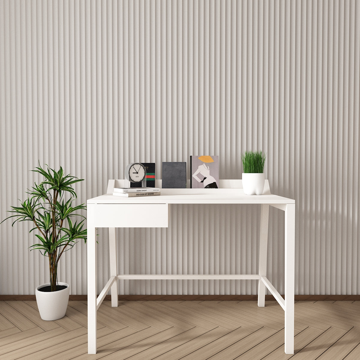 Study Table, White Color Study Table, Study Table with Drawer, Study T ...