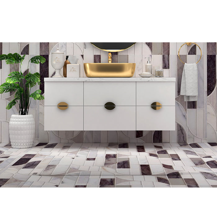 "Vanity, White & Golden Vanity, Wooden Vanity, Vanity with Drawer, Vanity for Bathroom,   Wall Mounted Vanity, Vanity  -EL209 "