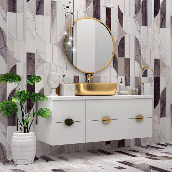 "Vanity, White & Golden Vanity, Wooden Vanity, Vanity with Drawer, Vanity for Bathroom,   Wall Mounted Vanity, Vanity  -EL209 "