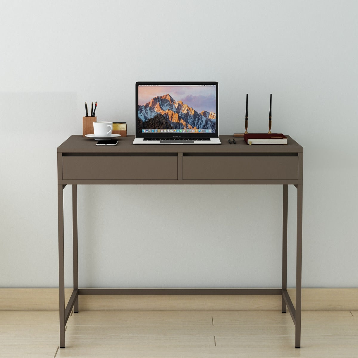 Study Table, Brown Color Study Table, Study Table with Drawer, Study Table with Brown MS Leg, Study Table - EL - 12035