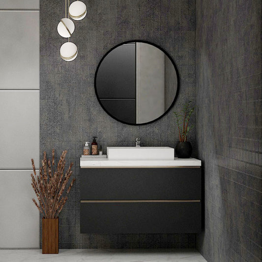 "Vanity, Black & White Vanity, Wooden Vanity, Vanity with Drawer, Vanity for Bathroom,   Wall Mounted Vanity, Vanity - IM140 "