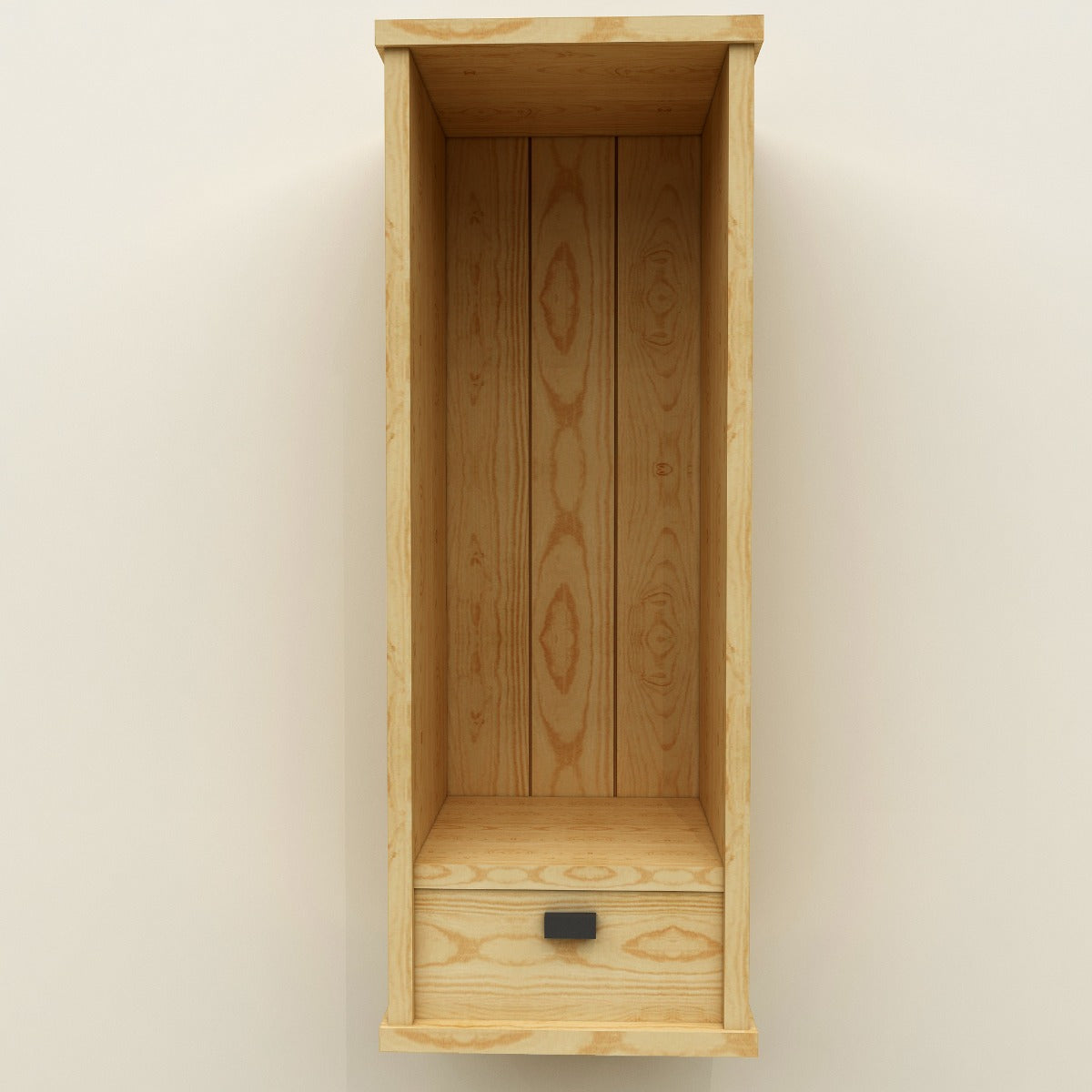 Wall hanging Accessory holder with open storage and small drawer, utility box for accessory in wood-VI528