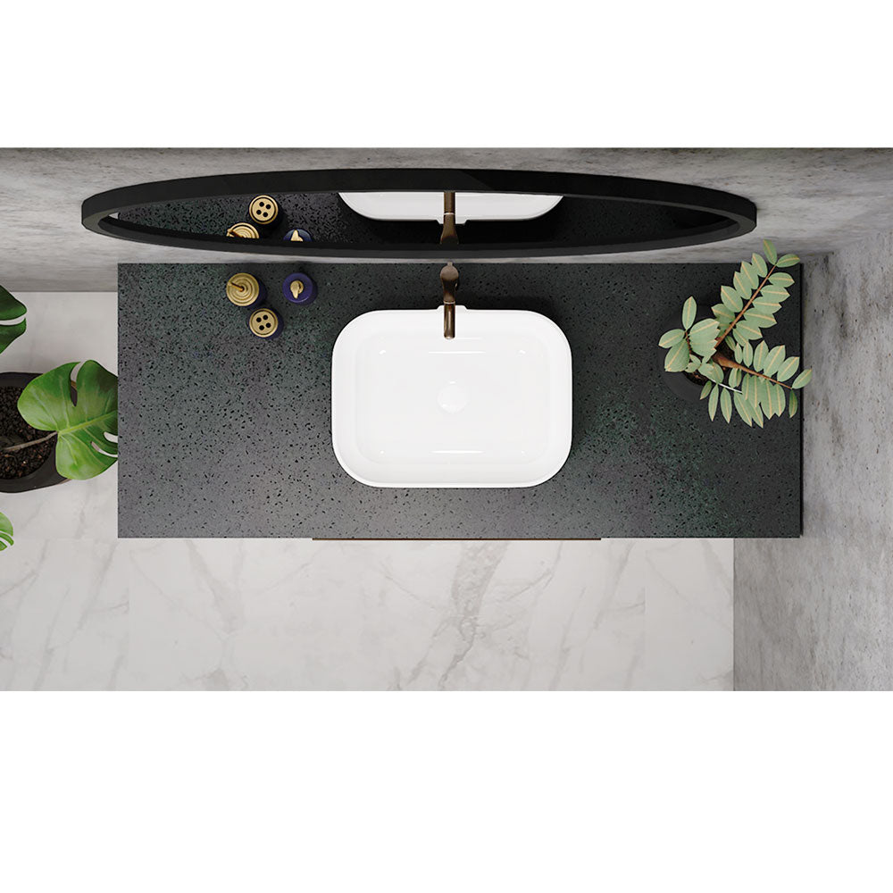 Vanity, Wood & Black Color Vanity, Stone Counter Top for Vanity, Water Resistant Vanity, Vanity with Drawer & Shutter, Vanity for Bathroom, Wall Mounted Vanity, Vanity - IM - 115