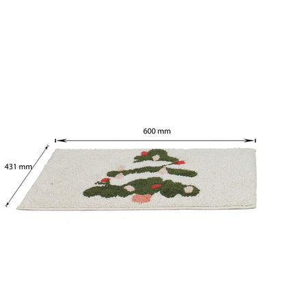 Rug, White & Green Rug , Rectangular Rug, Rug - IM - 15012