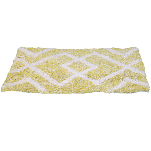 Bath Linen, Yellow & White Bath Linen, Rectangular Bath Linen, Bath Linen - IM - 15038