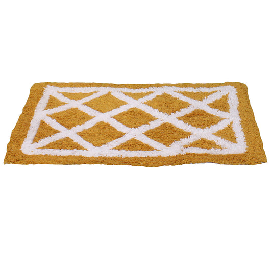 Bath Linen, Yellow & White Bath Linen, Rectangular Bath Linen, Bath Linen - IM - 15040