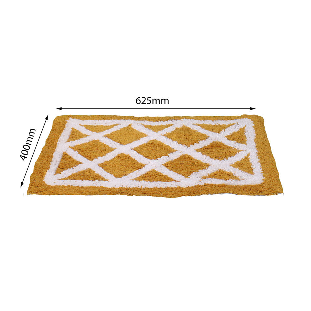 Bath Linen, Yellow & White Bath Linen, Rectangular Bath Linen, Bath Linen - IM - 15040