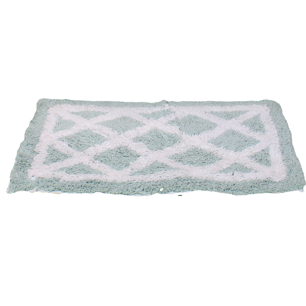 Bath Linen, Light Green & White Bath Linen, Rectangular Bath Linen, Bath Linen - IM - 15041