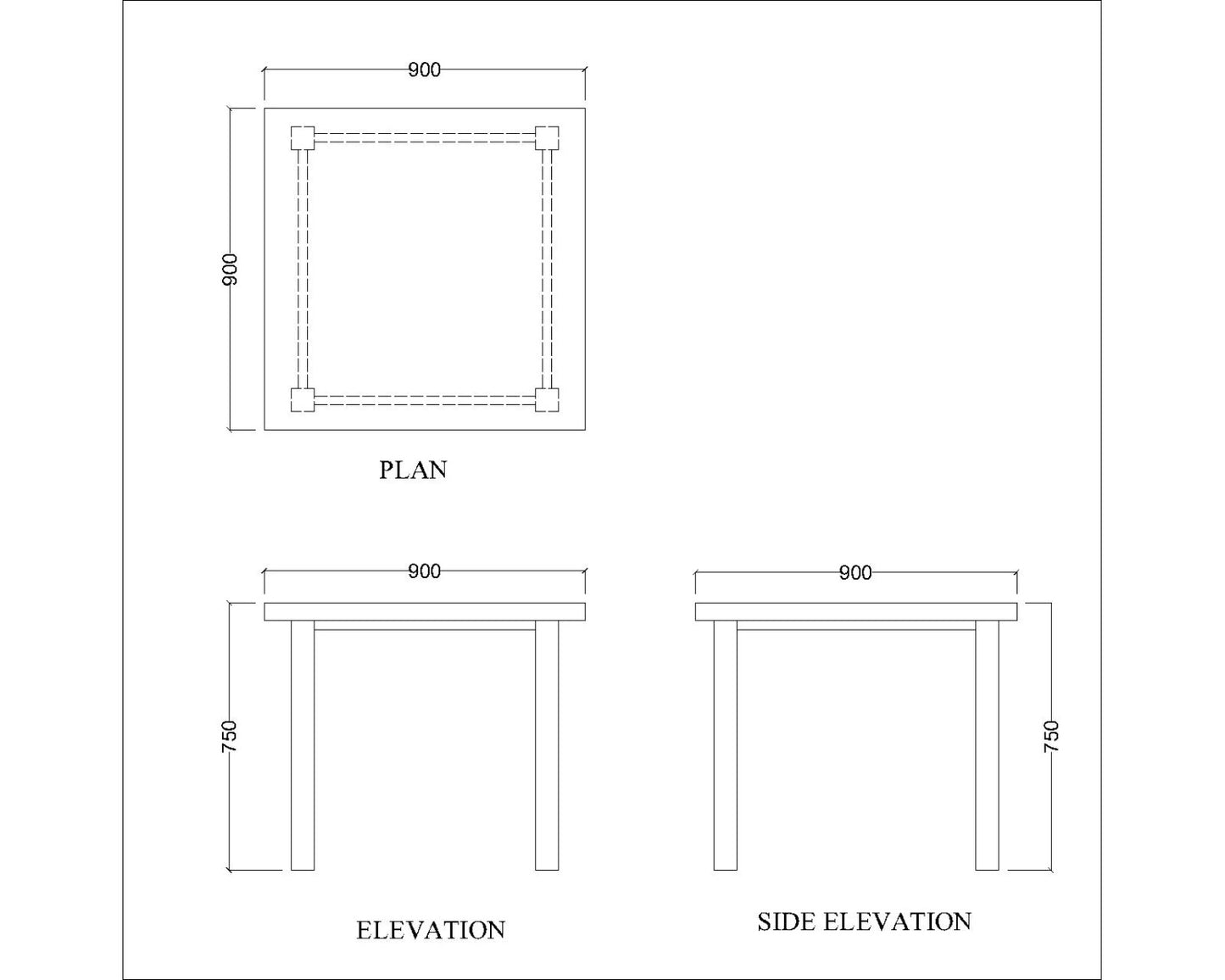 Buy Affordable Square Dark Wood Dining Table with Sleek Design Online - IM - 3052