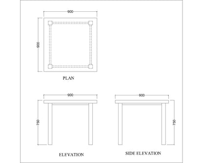 Buy Affordable Square Dark Wood Dining Table with Sleek Design Online - IM - 3052