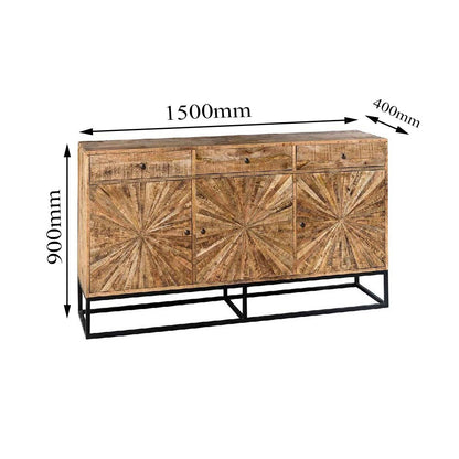 Cabinet, Solid Wood Cabinet, Cabinet with Shutter, Cabinet with Drawer, Light Brown Color Cabinet, Cabinet with Black MS Leg, Cabinet - IM - 10052