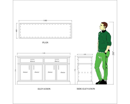 Cabinet, Cabinet with Solid Wood, Cabinet with White Color, Cabinet with Drawer, Cabinet with Shutter, Cabinet - IM10058
