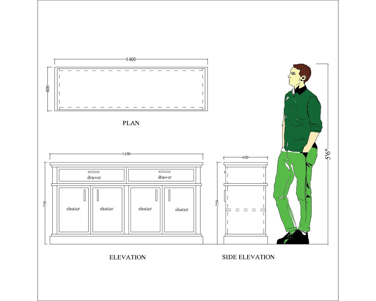 Cabinet, Cabinet with Solid Wood, Cabinet with White Color, Cabinet with Drawer, Cabinet with Shutter, Cabinet - IM10058