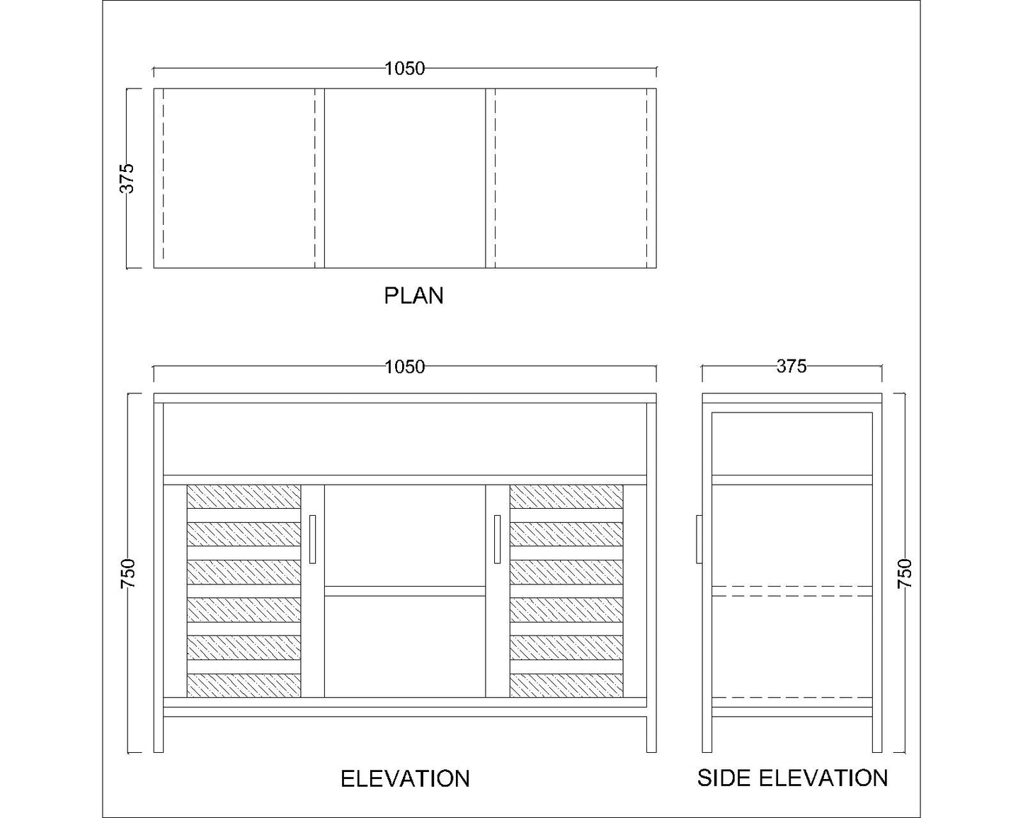 Cabinet, Solid Wood Cabinet, White Color Cabinet, Cabinet with Shutter, Cabinet with Open Shelf, Cabinet - IM10059