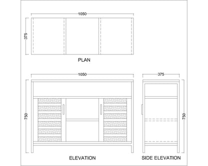 Cabinet, Solid Wood Cabinet, White Color Cabinet, Cabinet with Shutter, Cabinet with Open Shelf, Cabinet - IM10059