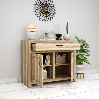 Cabinet, Solid Wood Cabinet, Light Brown Color Cabinet, Cabinet with Shutter, Cabinet with Open Shelf, Cabinet - IM10061