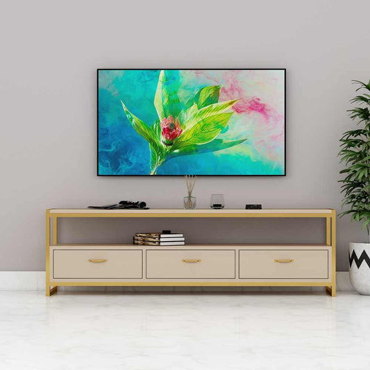 Entertainment Units, Entertainment Units with Beige Color, Entertainment Units with Shutter, Entertainment Units with MS Leg in Gold Finish, Entertainment Units - IM10065