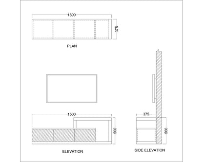 Entertainment Unit, Wood & White Color TV Unit, TV Unit For Living & Bedroom Area, TV Unit With Drawer, TV Unit - IM10071