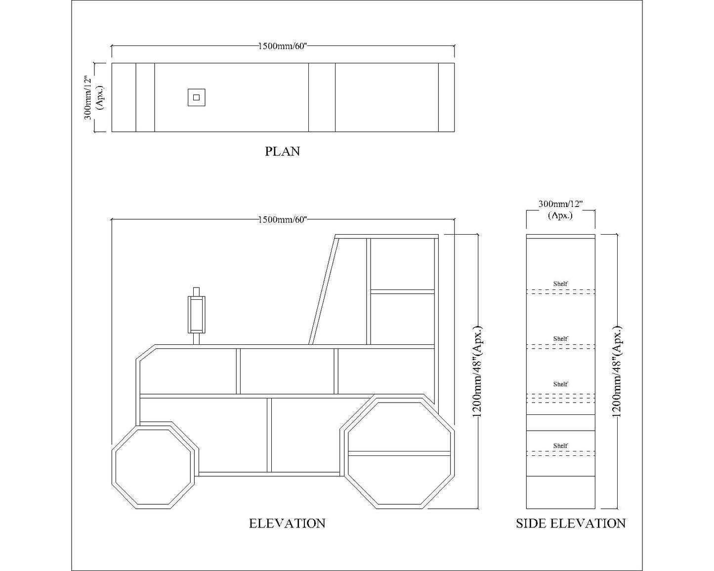 Kids Toy unit, Book Shelf, Kids unit in Tractor shape, Kids unit of Open Space, Blue & White color Kid unit, Kids unit - IM10080