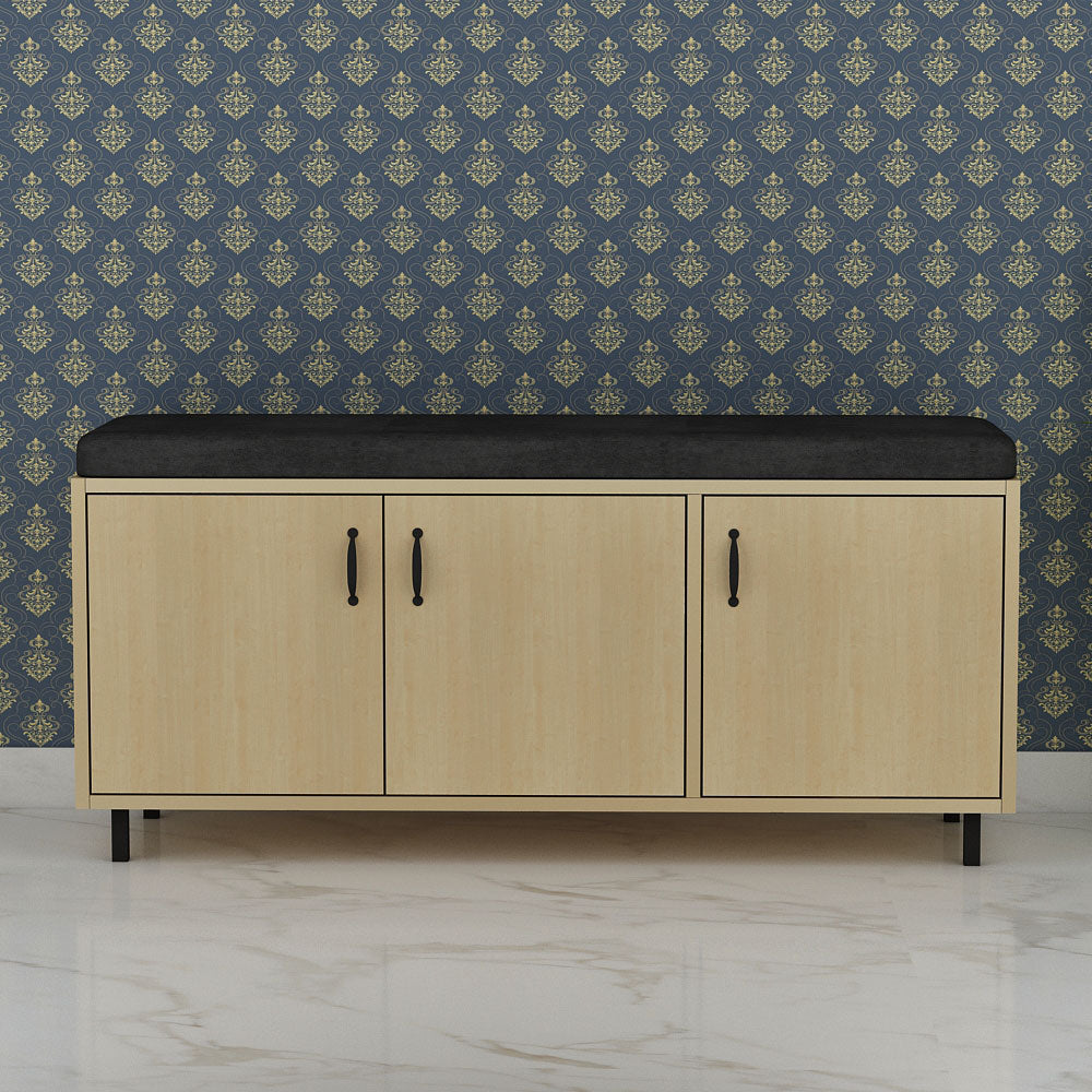 Wooden Shoe Rack Bench with Cushioned Seating – IM-10091 (Multi-Purpose Storage Cabinet)