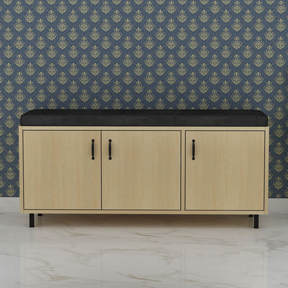 Wooden Shoe Rack Bench with Cushioned Seating – IM-10091 (Multi-Purpose Storage Cabinet)