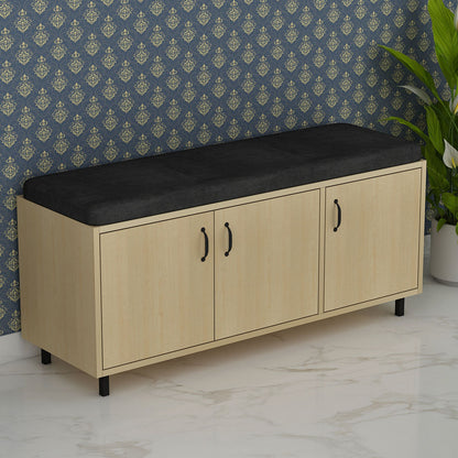 Wooden Shoe Rack Bench with Cushioned Seating – IM-10091 (Multi-Purpose Storage Cabinet)
