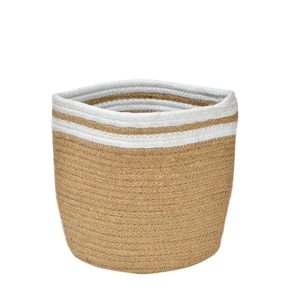 Storage Basket , (i90_8_1), Storage Basket With Beige & White Color, Storage Basket  - IM11039