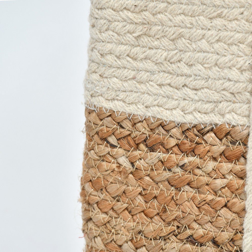 Storage Basket , (i75_10_1), Storage Basket With Beige & White Color, Storage Basket  - IM11055