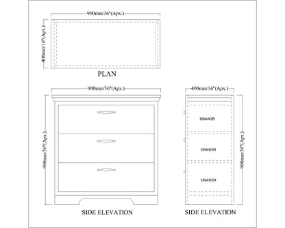 Chest Of Drawer, Solid Wood Chest Of Drawer, White Color Chest Of Drawer, Chest Of Drawer- IM11073