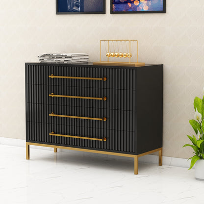 Chest of Drawer, Black, White & Golden Unit, Storage with Drawer, Storage for Living/Bedroom, Multi-Storage Unit, Chest of Drawer - IM11074