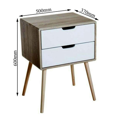 Bedside Table , Black & Brown Bedside Table , Bedside Table with Drawer, Bedside Table with Wooden Legs, Bedside Table - IM12092