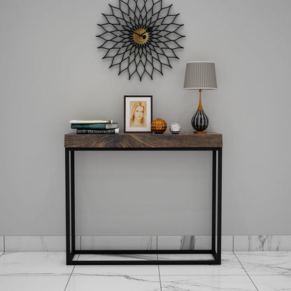 Console Tables, Console Table with Solid Wood, Console Table with Dark Brown Color, Console Table with  Black MS Legs, Console Table - IM12099