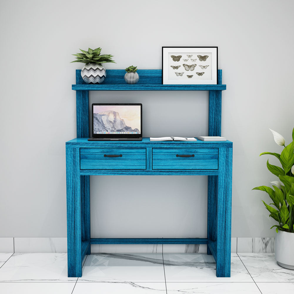Study Table, Solid Wood Study Table, Blue Color Study Table, Study Tab ...