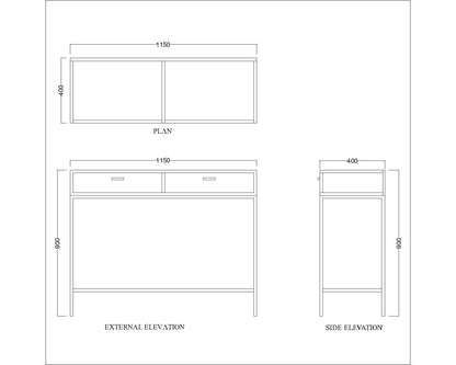 Console Table, White Color Console Table, Console Table With Drawer, Console Table With MS Leg in Gold Finish, Console Table - IM12113