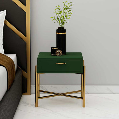 Bedside Table Design, Table for Bedroom, Designer Bedside Table, Table with Storage, Bedside Table in Green Color, Bedside Table - IM12128