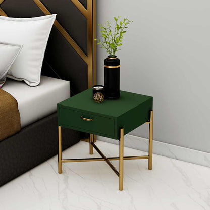 Bedside Table Design, Table for Bedroom, Designer Bedside Table, Table with Storage, Bedside Table in Green Color, Bedside Table - IM12128