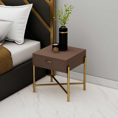 Bedside Table Design, Table for Bedroom, Designer Bedside Table, Table with Storage, Bedside Table in Brown Color, Bedside Table - IM12131