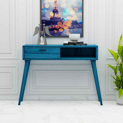 Console Table, Console Table for Entrance, Console Table with Drawer & Open space, Console Table in Blue Color, Console Table - IM12137