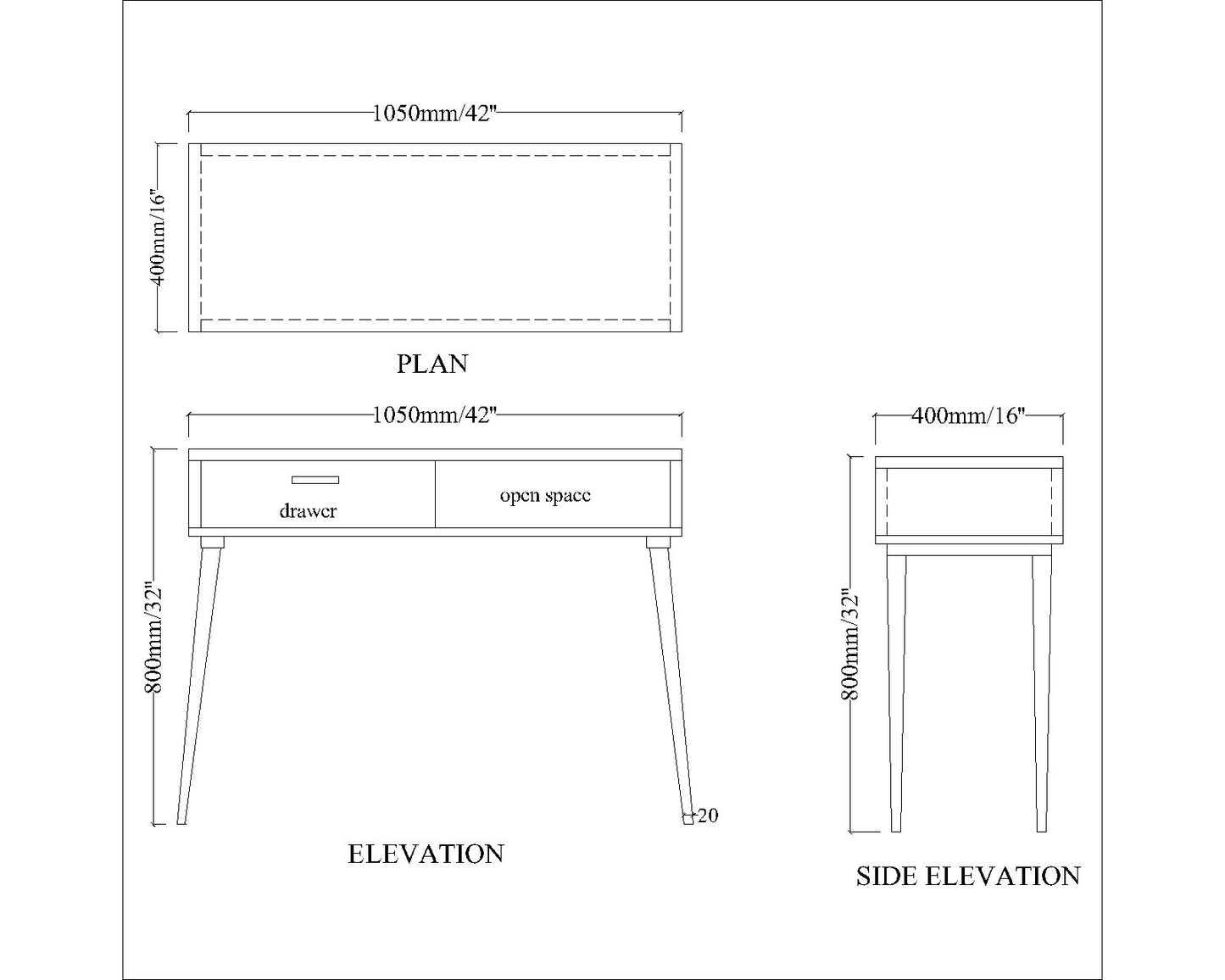 Console Table, Console Table for Entrance, Console Table with Drawer & Open space, Console Table in Blue Color, Console Table - IM12137