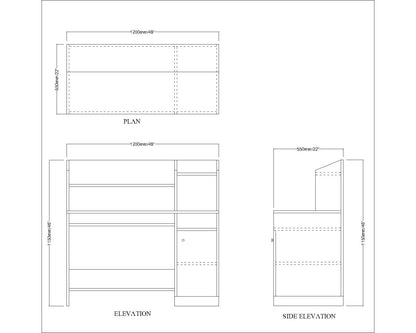 Kids Study Table, White & Pink Color Study Table, Study Table with Drawer & Shutter, Study Table with Open Shelf, Study Table - IM12147