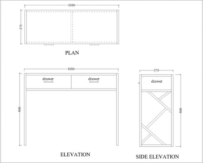 Console Table, White Color Console Table, Entrance Table With Drawer, MS Leg In Gold Color, Console Table - IM12151