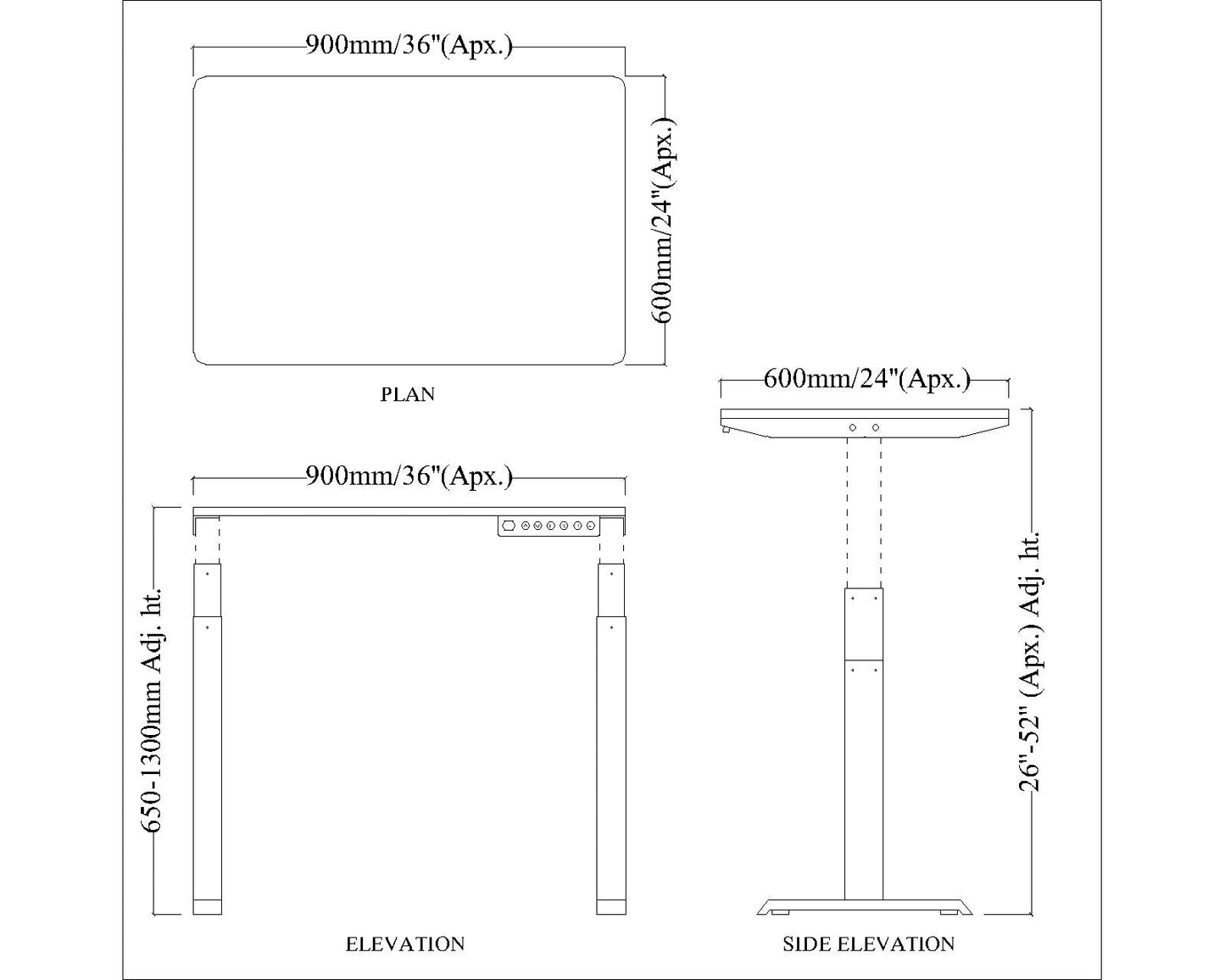 Study Table, Height Adjustable Table, Grey & White color Table, Study Table with MS White Leg, Study Table - IM12156